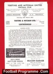 Tooting Mitcham United v Leatherhead 1961