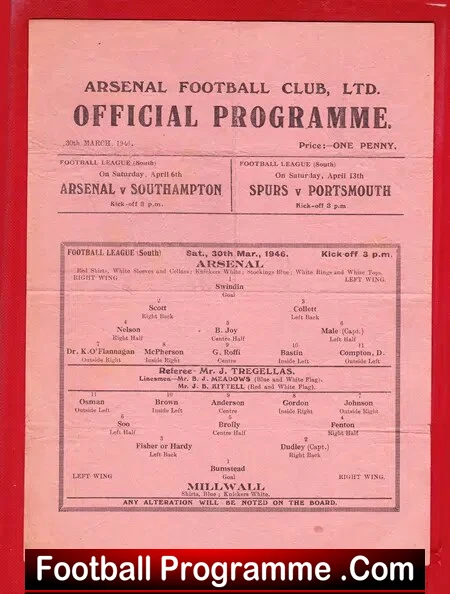 Arsenal v Millwall 1946 - Image 2