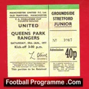Manchester United v QPR 1977 – Old Football Tickets