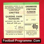 Manchester United v QPR 1977 – Old Football Tickets