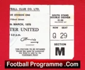 Leicester City v Manchester United 1978 – Ticket