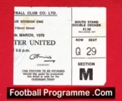 Leicester City v Manchester United 1978 – Ticket