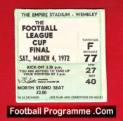 Chelsea v Stoke City 1972 – League Cup Final Ticket