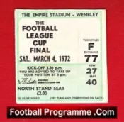 Chelsea v Stoke City 1972 – League Cup Final Ticket