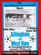 Ron Hillyard Testimonial Benefit Match Gillingaham Signed