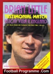 Brian Little Testimonial Benefit Match Aston Villa 1982 Signed