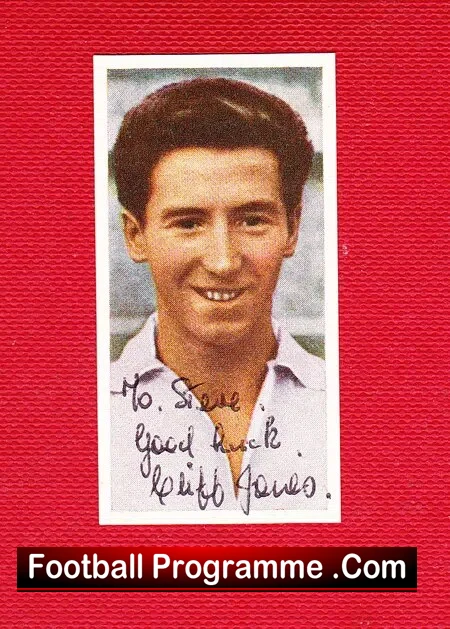 Tottenham Hotspur Cliff Jones Signed Autographed Football Card 1950s - Image 2