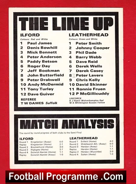Leatherhead v Ilford 1974 - FA Amateur Cup Semi Final Millwall - Image 3