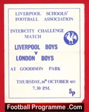 Liverpool Boys v London Boys 1977 – Schoolboys at Everton Boys
