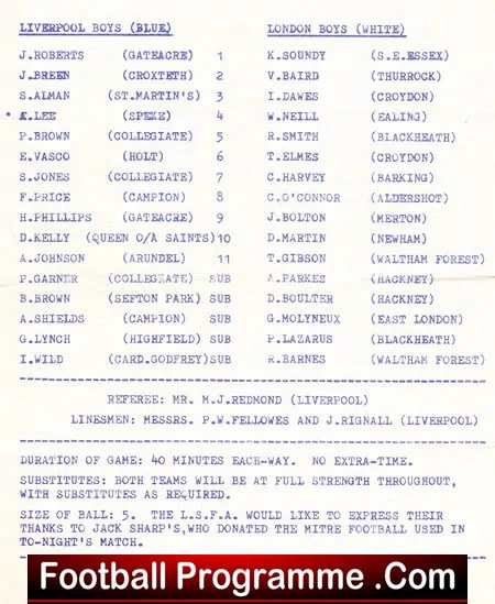 Liverpool Boys v London Boys 1977 - Schoolboys at Everton Boys - Image 3