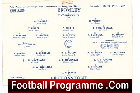 Bromley v Leytonstone 1949 - Amateur Cup Semi Final - Image 3