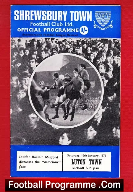 Shrewsbury Town v Luton Town 1970 - Image 2