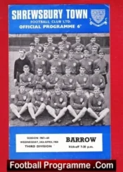 Shrewsbury Town v Barrow 1968