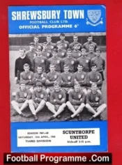 Shrewsbury Town v Scunthorpe United 1968