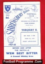 Shrewsbury Town v Torquay United 1967