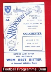 Shrewsbury Town v Colchester United 1967