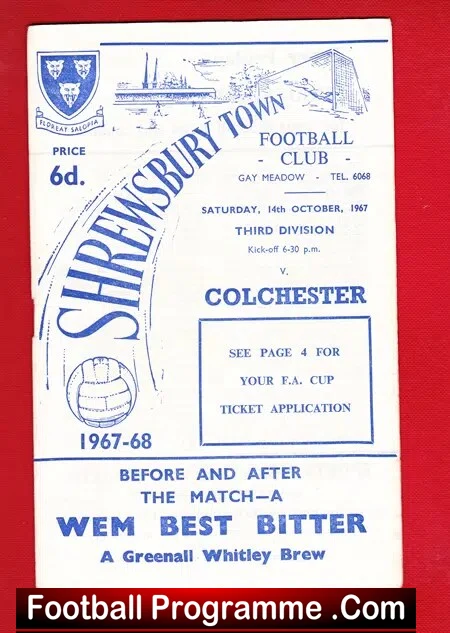 Shrewsbury Town v Colchester United 1967 - Image 2