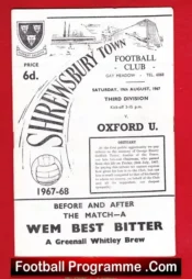 Shrewsbury Town v Oxford United 1967