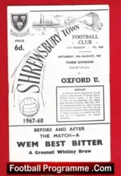 Shrewsbury Town v Oxford United 1967
