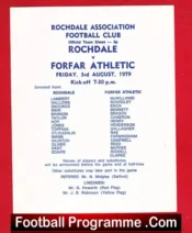 Rochdale v Forfar Athletic 1979 – Friendly Match