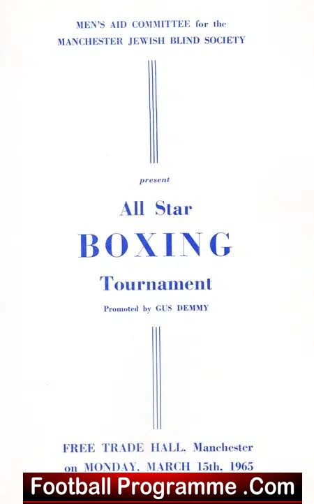 All Star Boxing Tournament Jewish Blind Society Manchester 1965 - Image 3
