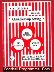 Boxing – Gus Farrell v Willie Rea 1969 – Belfast N Ireland