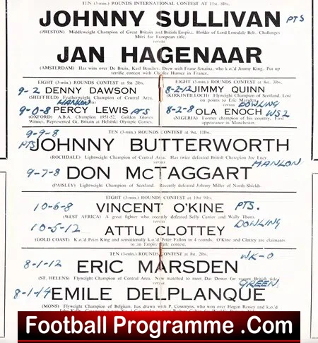 Boxing - Johnny Sullivan v Jan Hagenaar 1954 - Manchester - Image 3