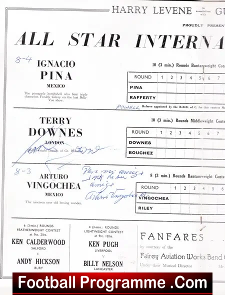 Boxing - Terry Downes v Richard Bouchez 1960 Manchester Signed - Image 3