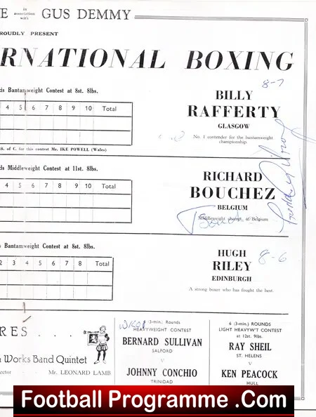Boxing - Terry Downes v Richard Bouchez 1960 Manchester Signed - Image 4