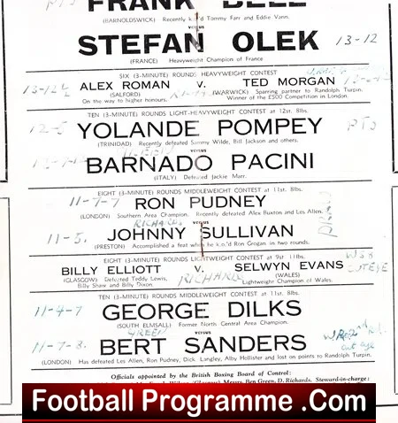 Boxing - Frank Bell v Stefan Olek 1951 - Manchester - Image 3