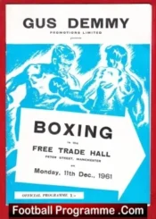 Boxing – Billy Calvert v Floyd Robertson 1961 – Manchester