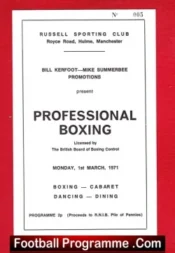 Boxing – Tommy Dolan v Billy May 1971 – Hulme Manchester