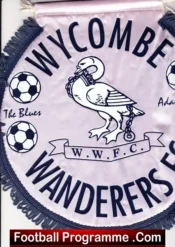 Wycombe Wanderers Football Pennant Flag 1980s