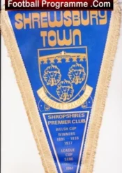 Shrewsbury Town Football Pennant Flag 1970s