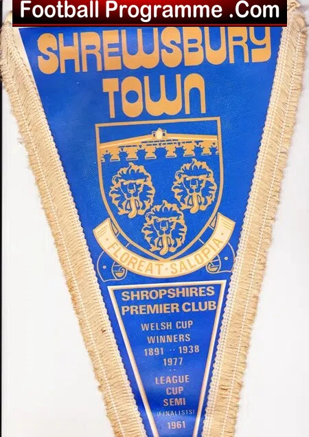 Shrewsbury Town Football Pennant Flag 1970s - Image 2
