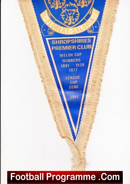Shrewsbury Town Football Pennant Flag 1970s - Image 3