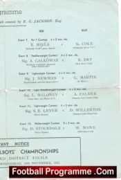 Boxing – Hull Boys Club Grand Boxing Tournament 1951 v Northern Command