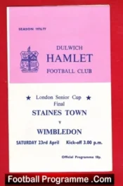 Wimbledon v Staines Town 1977 – London Senior Cup Final