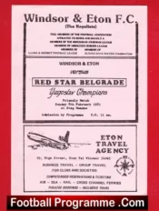 Windsor Eton v Red Star Belgrade 1981 – Friendly Match