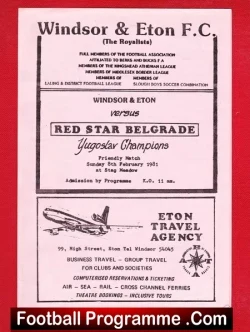 Windsor Eton v Red Star Belgrade 1981 - Friendly Match