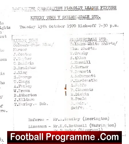 Kirkby Town v Skelmersdale United 1970 - Lancashire League - Image 3