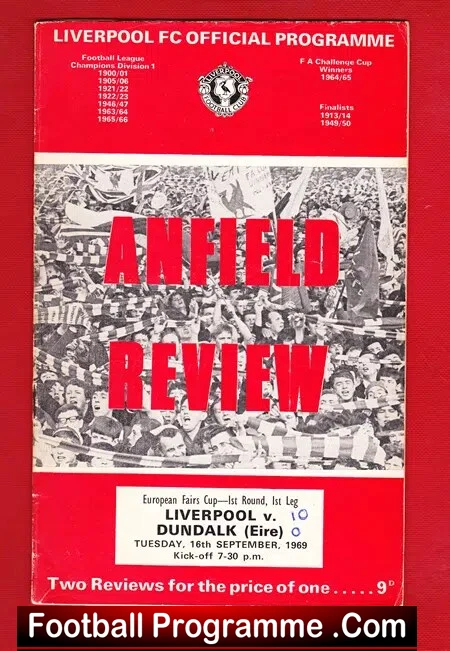 Liverpool v Dundalk 1969 - 10 - Nil - Fairs Cup Irish Team - Image 2
