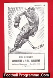 Manchester Ice Hockey v RAF Canadians 1938 – Rare Programme