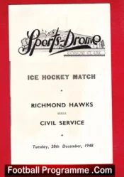 Richmond Hawks Ice Hockey v Civil Service 1948 – London