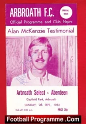 Alan McKenzie Testimonial Benefit Match Arbroath 1984 – Signed