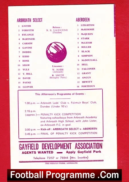 Alan McKenzie Testimonial Benefit Match Arbroath 1984 - Signed - Image 3