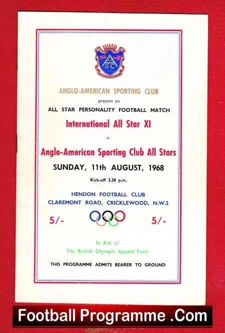 Anglo American Sporting Club v All Stars 1968 - Bobby Moore - Image 2