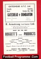 Gateshead v Dumbarton 1960 – Friendly Match