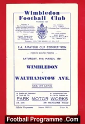 Wimbledon v Walthamstow Avenue 1961 – Amateur Cup