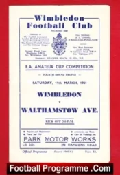Wimbledon v Walthamstow Avenue 1961 – Amateur Cup